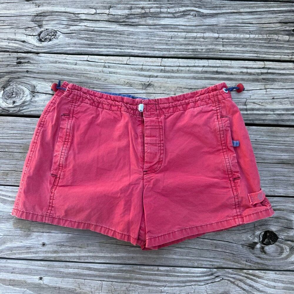 Y2K American Eagle Red Utility Cargo Mini Shorts Toggle Waist Women’s Size 2